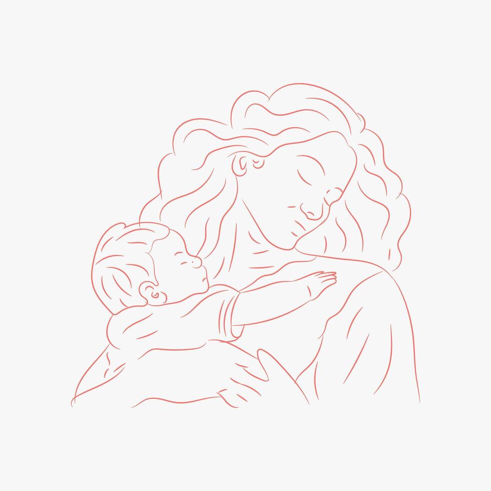 Happy mothers day celebration greeting card background mom and child love greeting card vector
