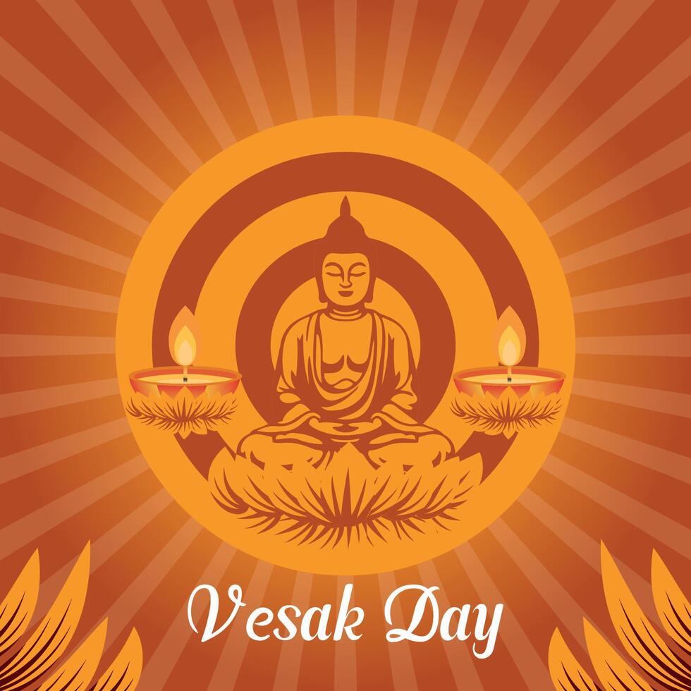 plano vesak día ilustración festival celebracion y vesak día bandera vector