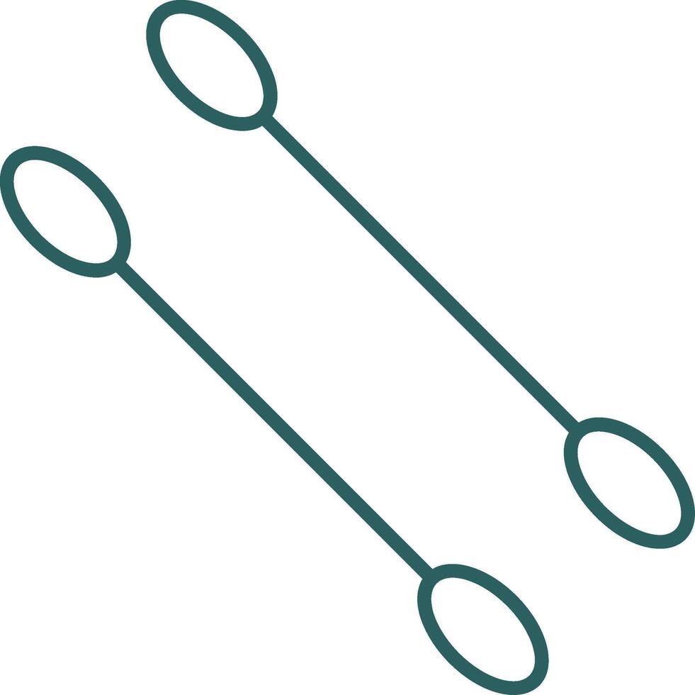 Cotton Swabs Line Gradient Round Corner Icon vector