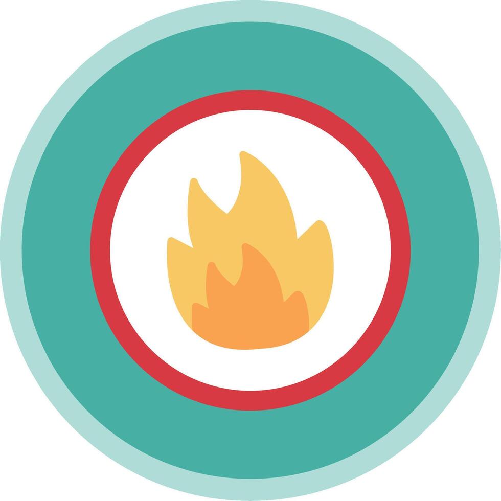 fuego plano multi circulo icono vector