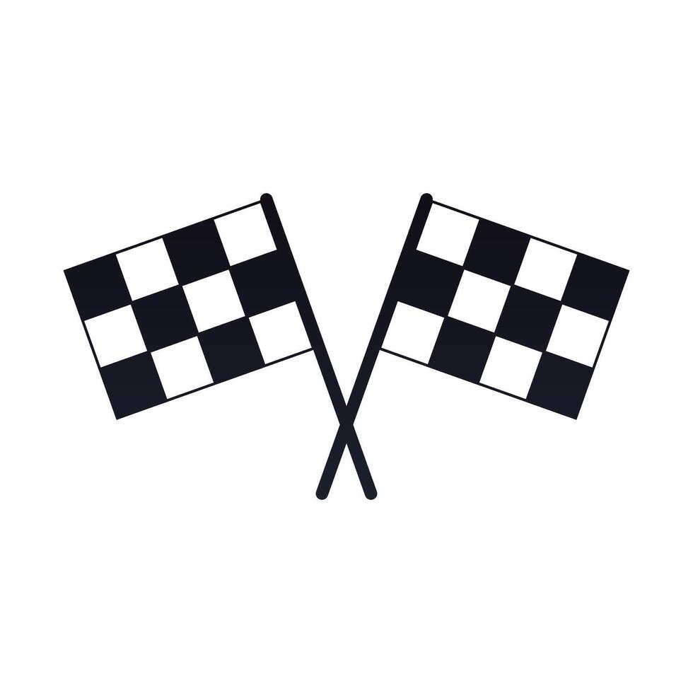 Racing flag icon. Race illustration sign. Finish symbol or logo. vector