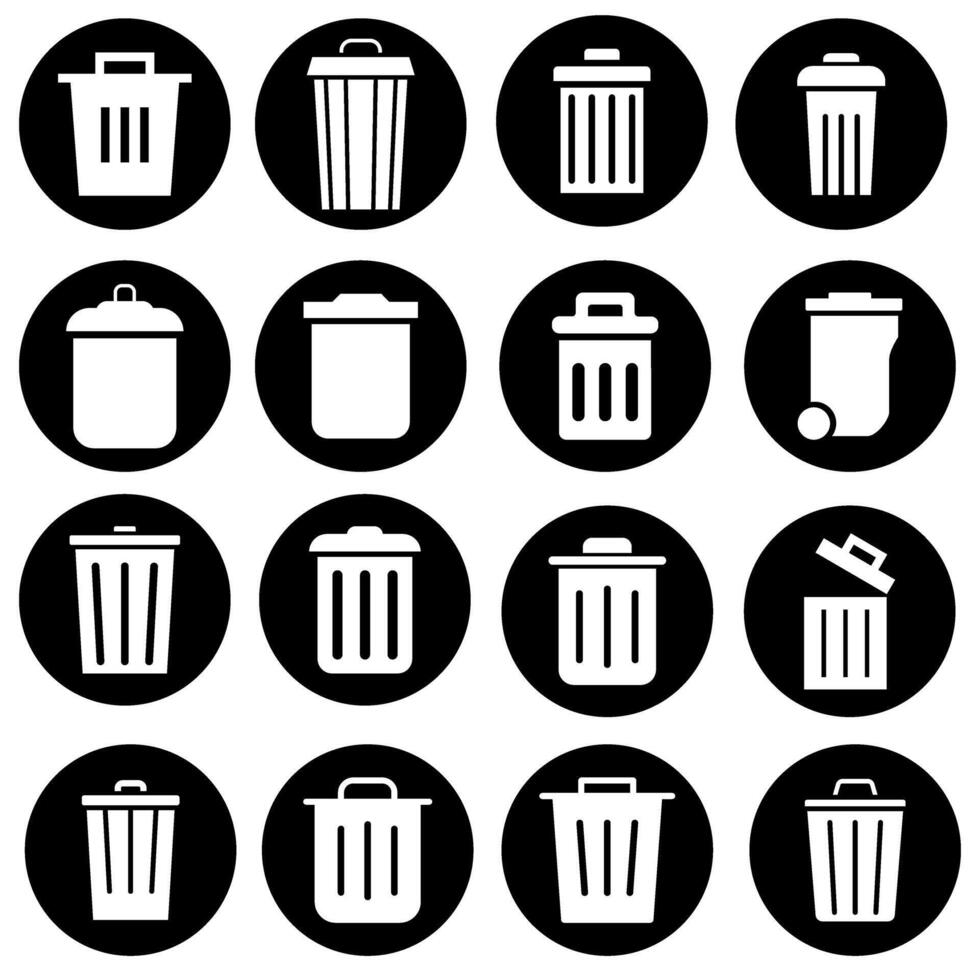 Trash can icon set. garbage illustration sign collection. basket symbol or logo. vector