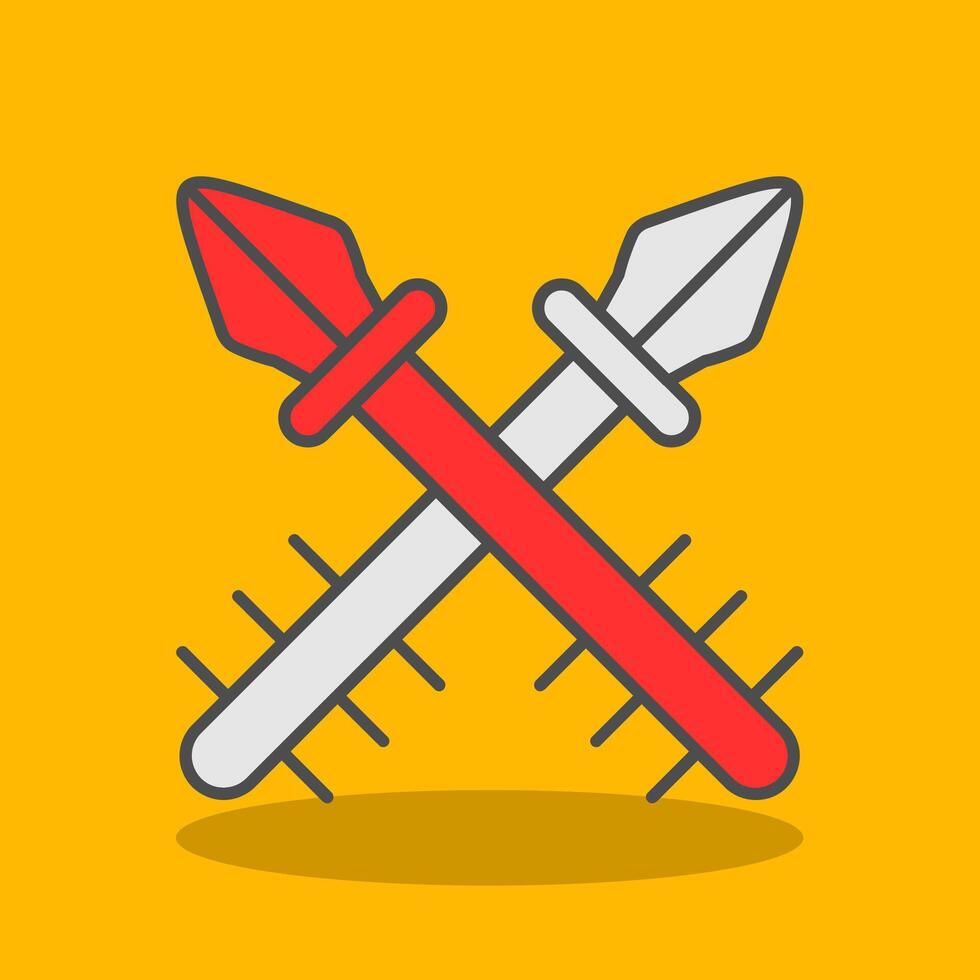 Harpoon Filled Shadow Icon vector