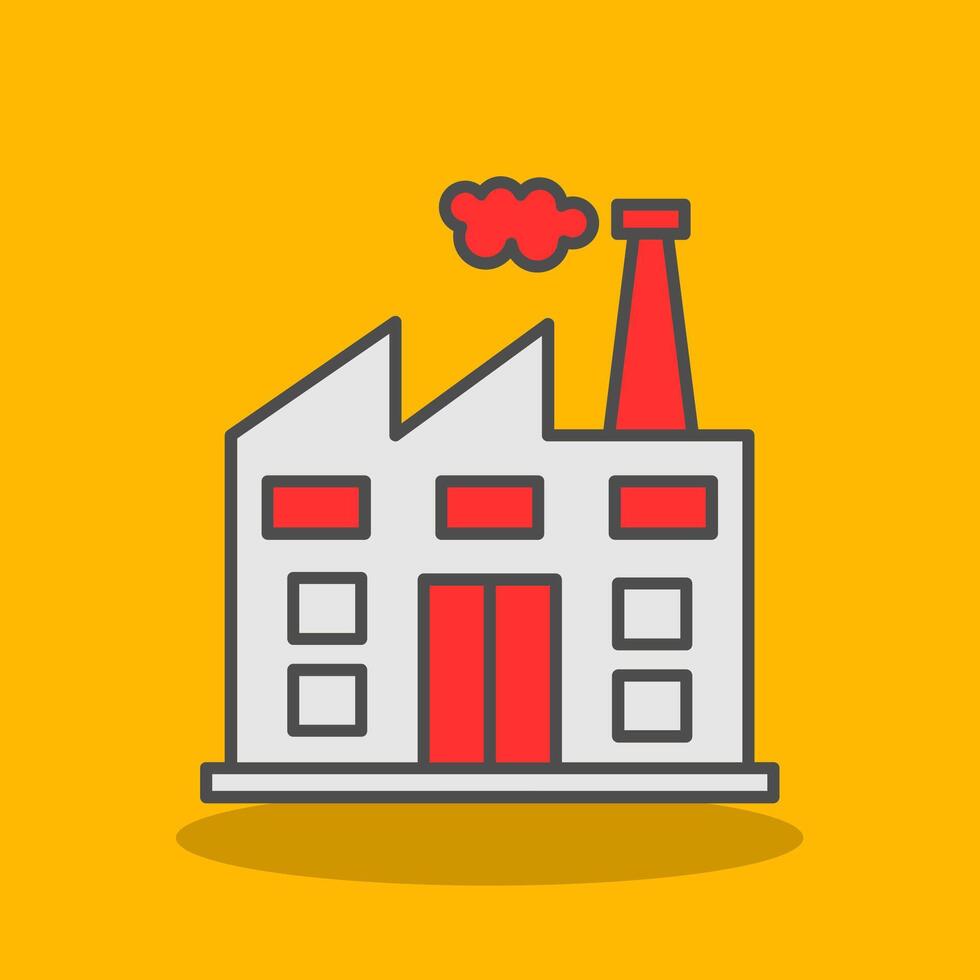 Factory Filled Shadow Icon vector