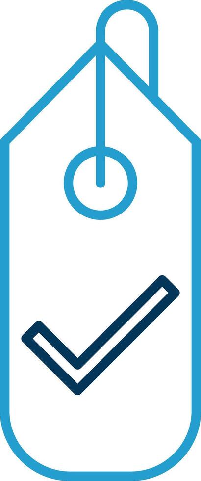 Tag Line Blue Two Color Icon vector