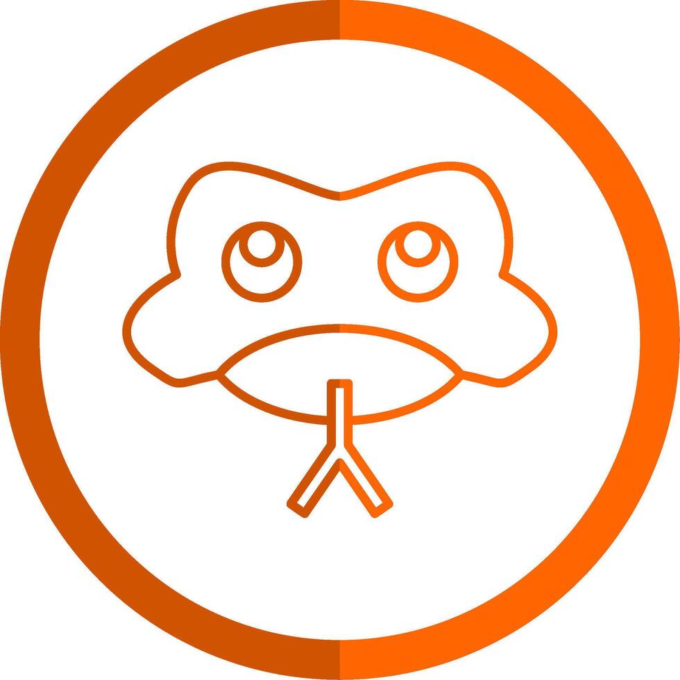 Snake Line Orange Circle Icon vector