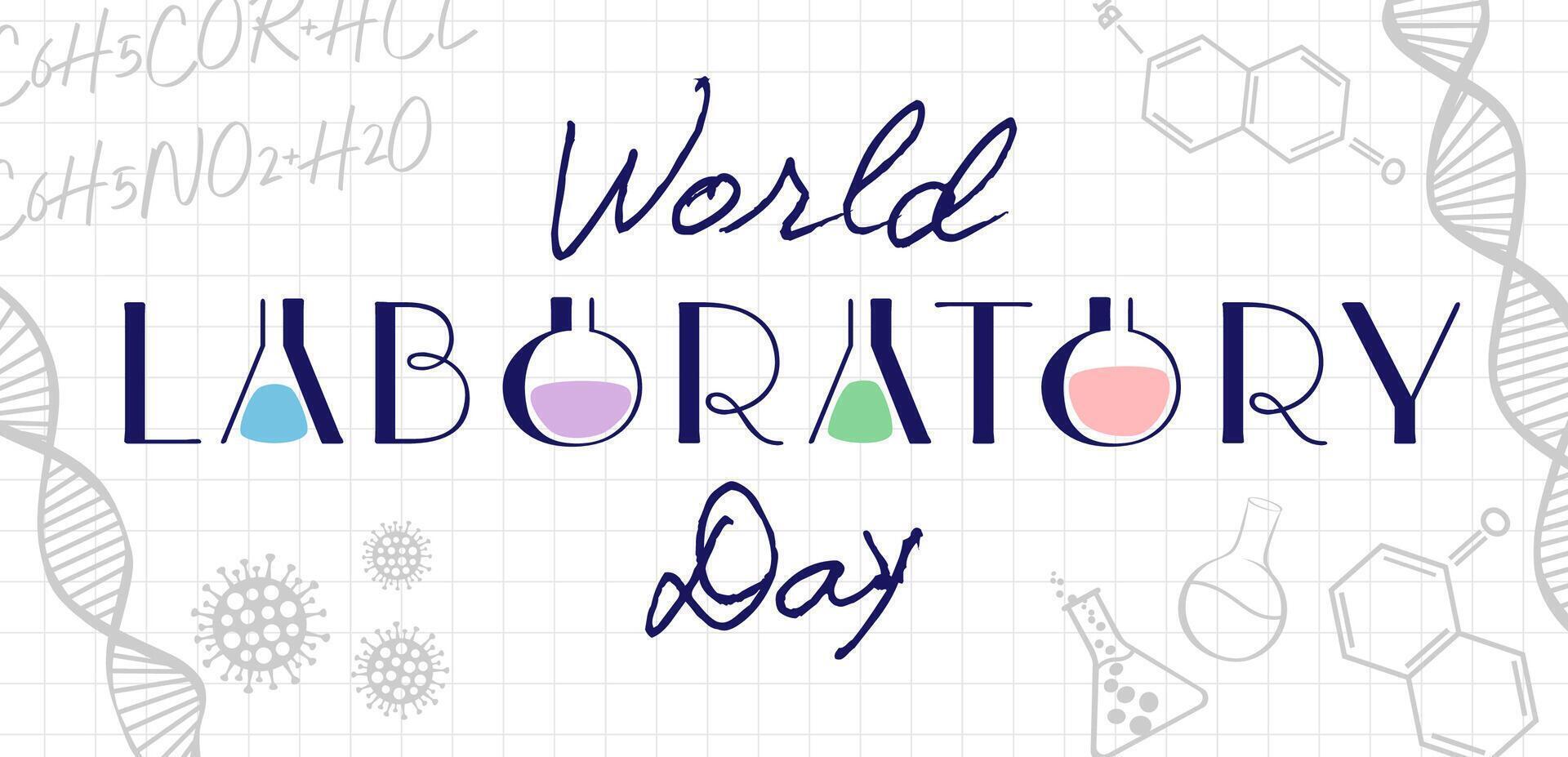 World Laboratory Day modern banner. International Lab Day April 23 24 greeting card. vector