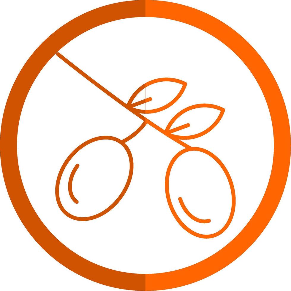 Olive Line Orange Circle Icon vector
