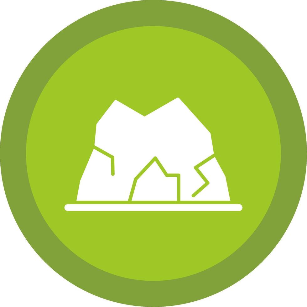 Cave Glyph Multi Circle Icon vector