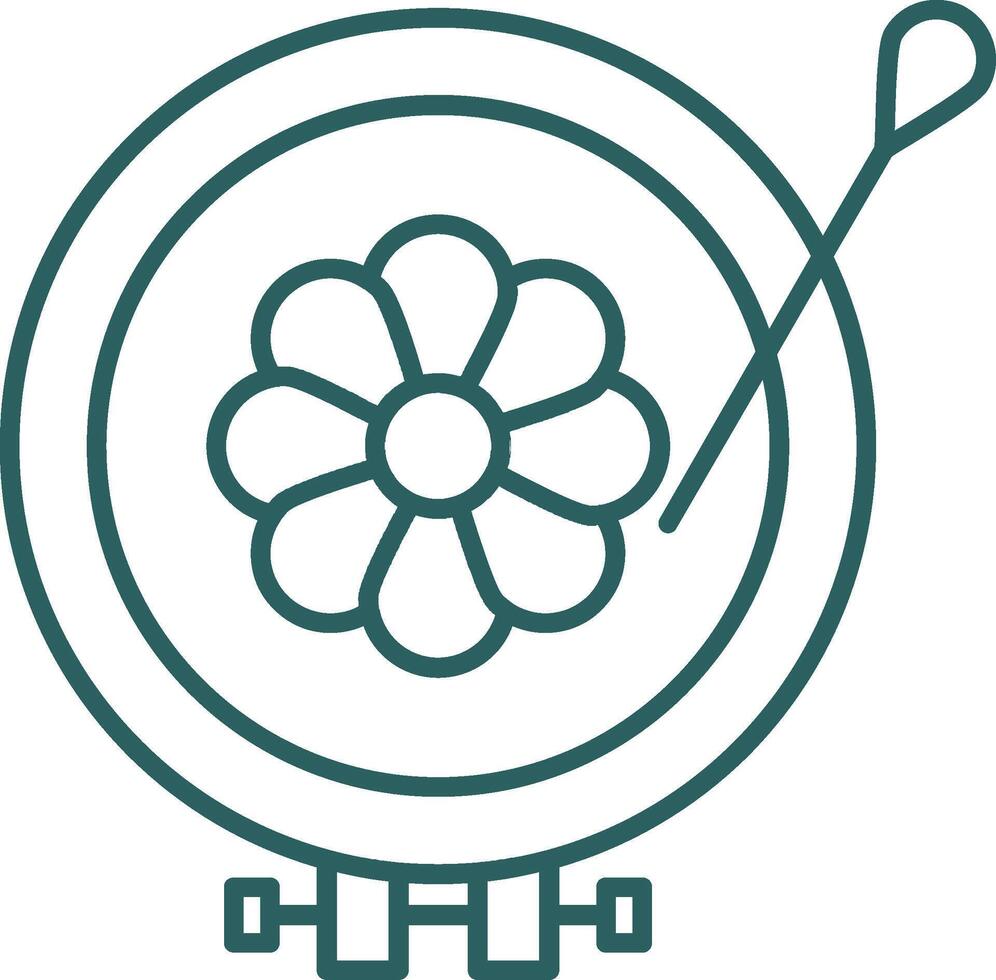 Embroidery Line Gradient Round Corner Icon vector