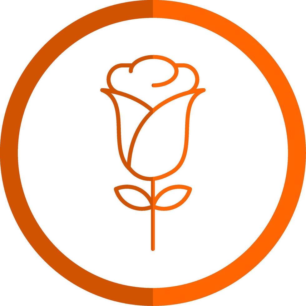 Rosa línea naranja circulo icono vector