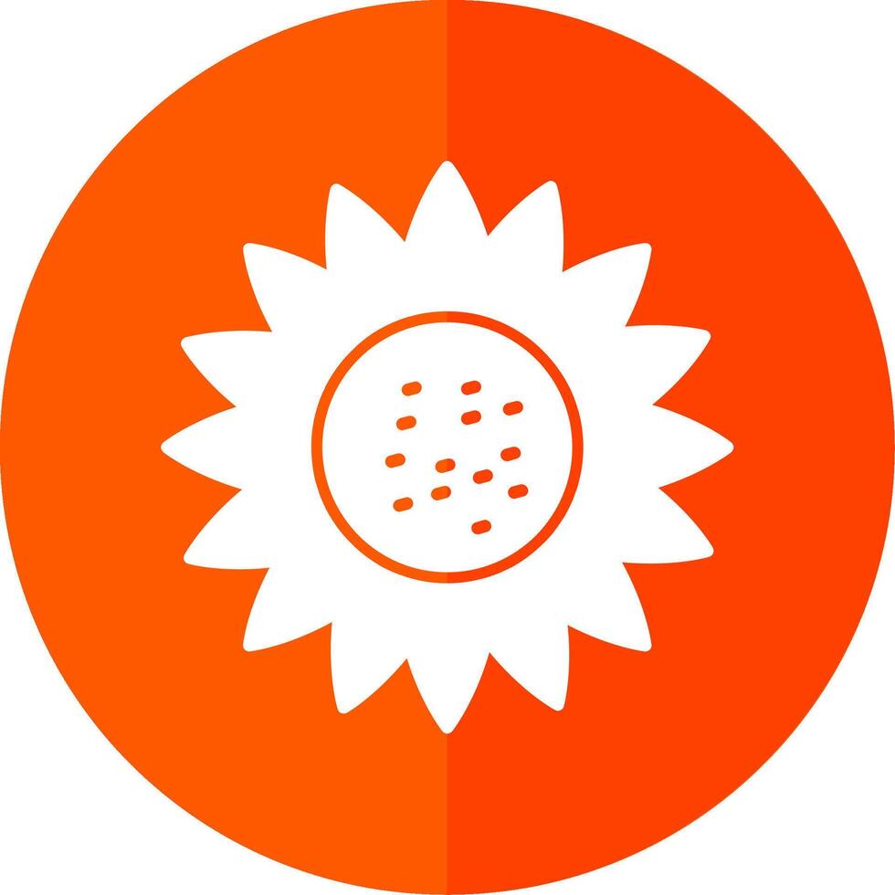 Sunflower Glyph Red Circle Icon vector