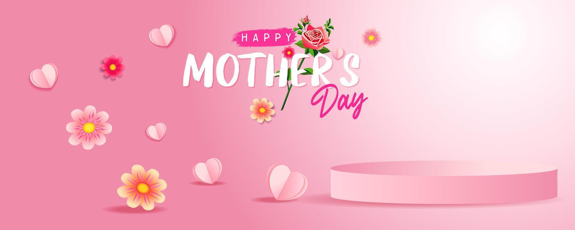Happy Mother's day promotional banner. Gift card design. Postcard concept vector