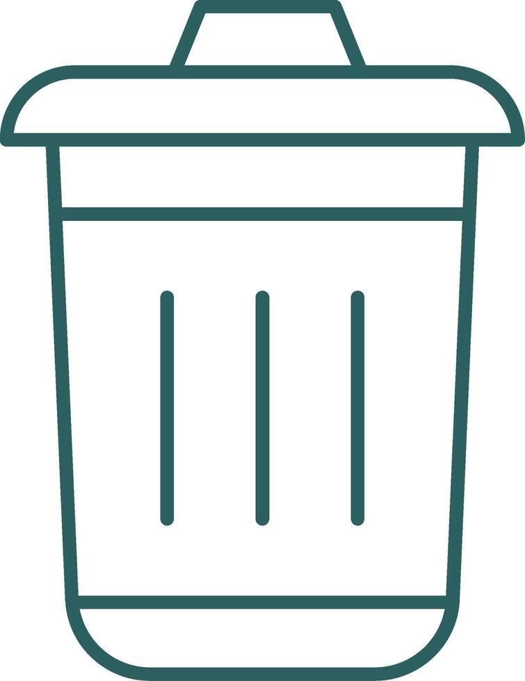 Dustbin Line Gradient Round Corner Icon vector