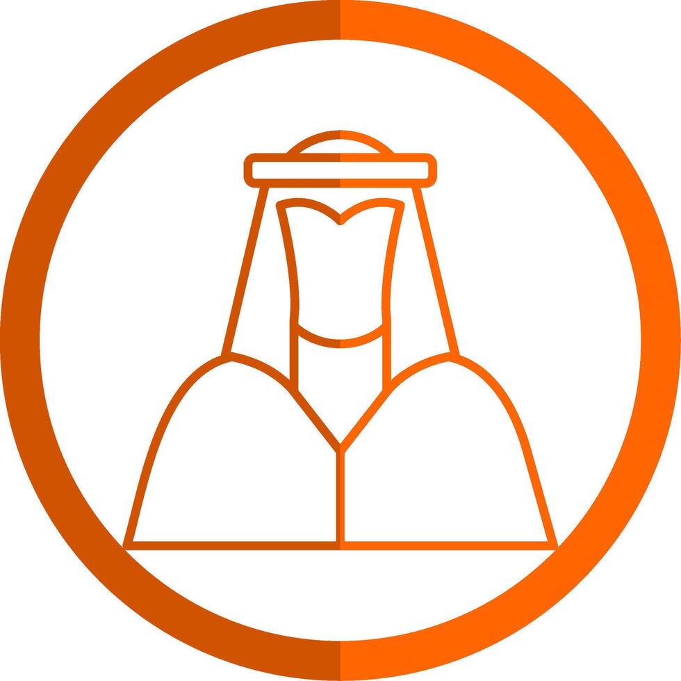 Arabian Line Orange Circle Icon vector