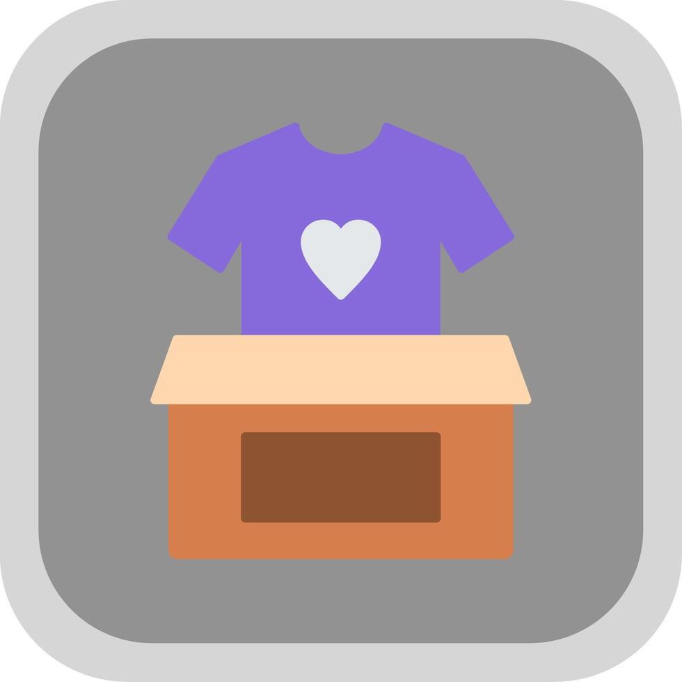 Clothes Donation Flat Round Corner Icon vector