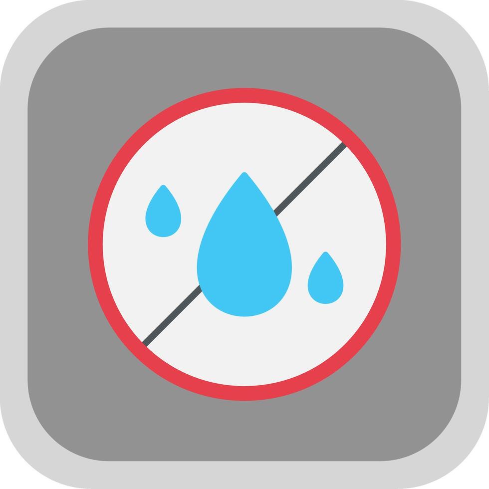No Water Flat Round Corner Icon vector