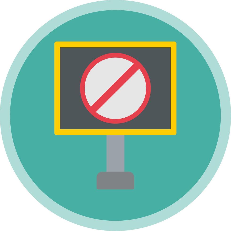 Forbidden Sign Flat Multi Circle Icon vector