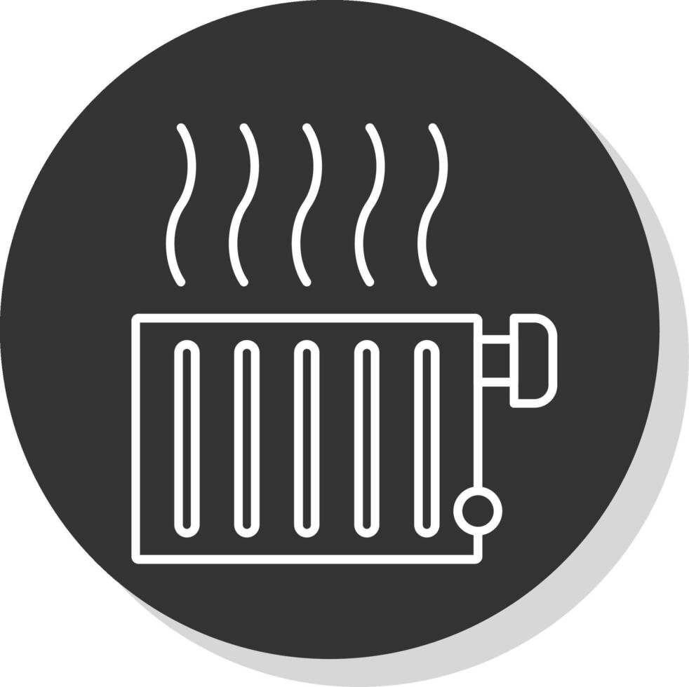 Radiator Line Grey Circle Icon vector