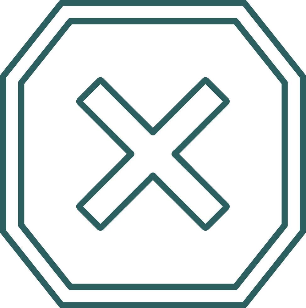 Cross Line Gradient Round Corner Icon vector