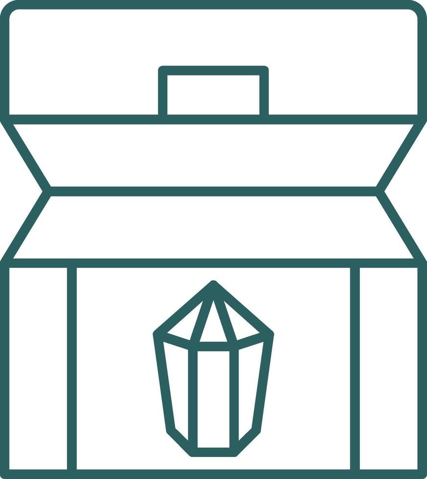 Treasure chest Line Gradient Round Corner Icon vector