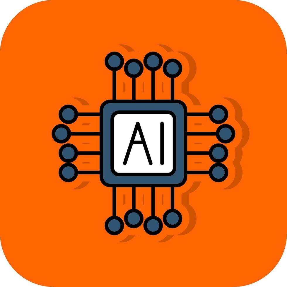 AI Filled Orange background Icon vector