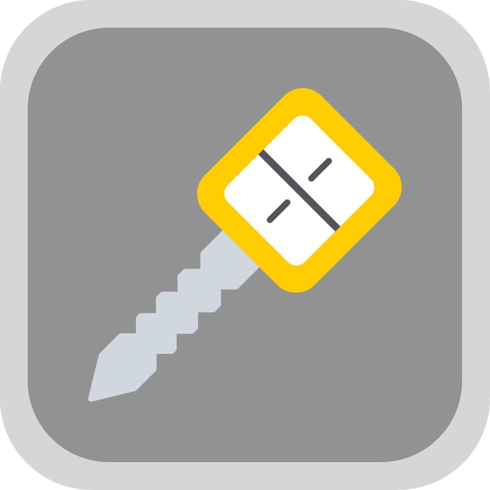 Car Key Flat Round Corner Icon vector