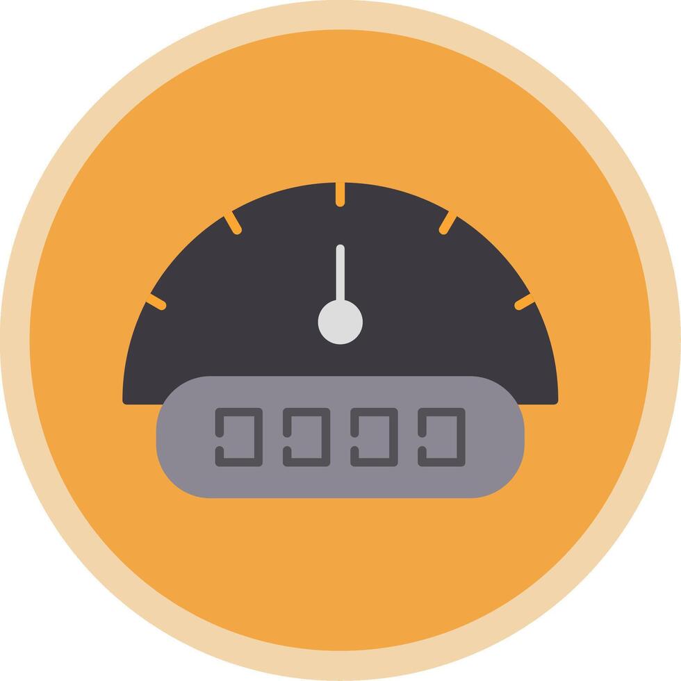 Tachometer Flat Multi Circle Icon vector