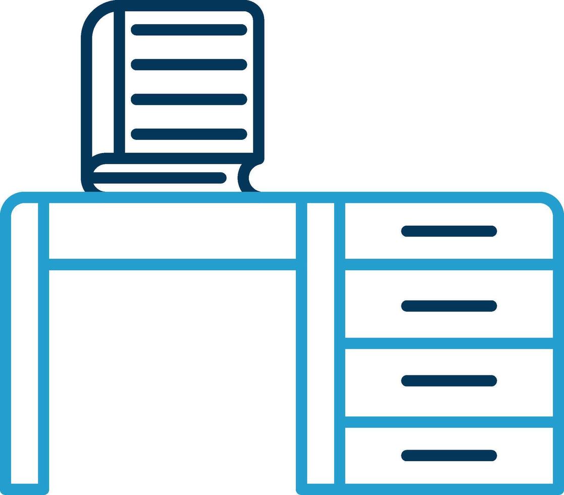 Table Line Blue Two Color Icon vector