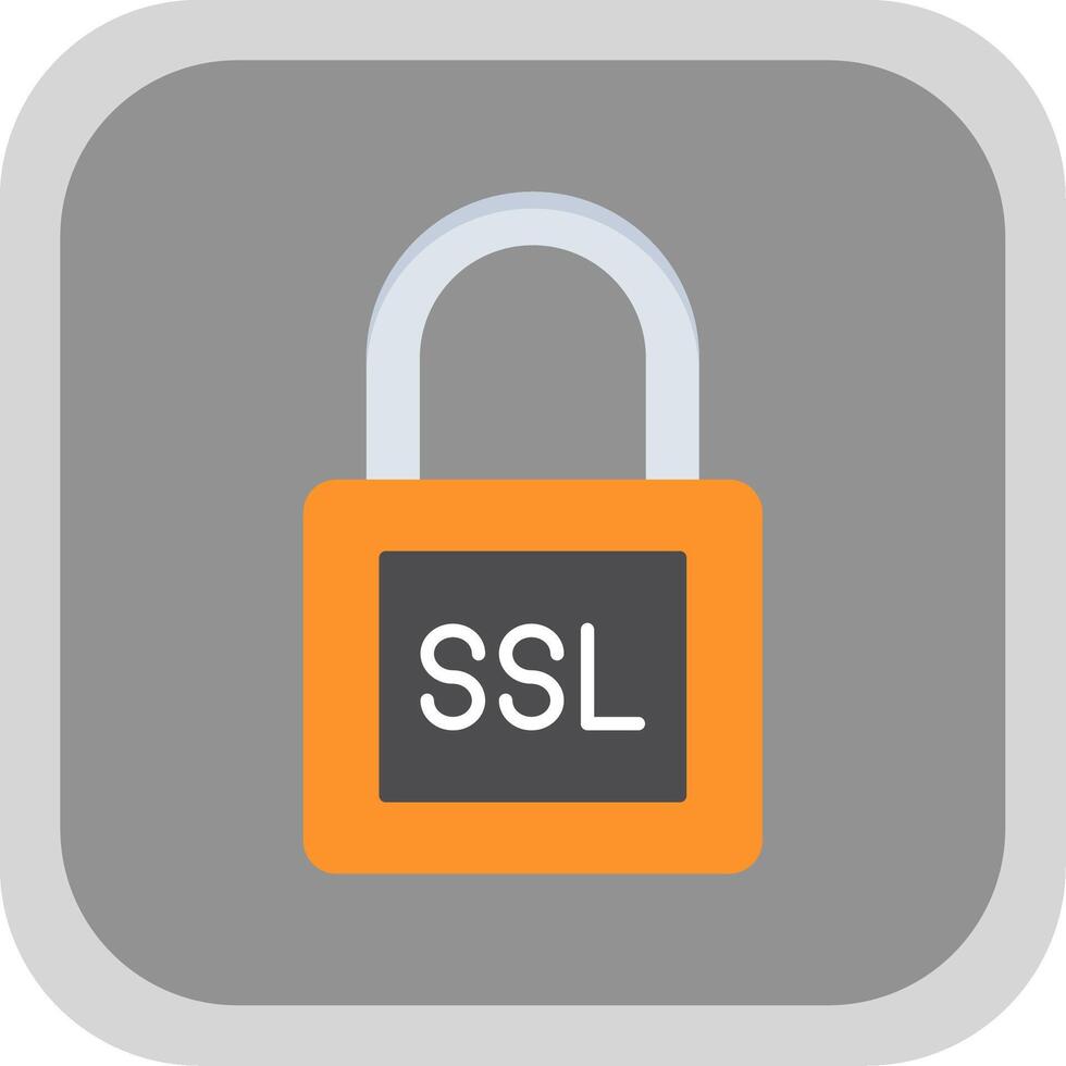 SSL Flat Round Corner Icon vector