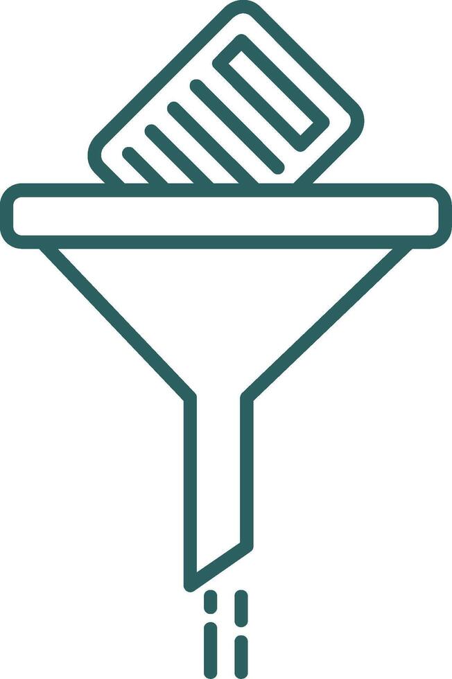 Filtering Data Line Gradient Round Corner Icon vector