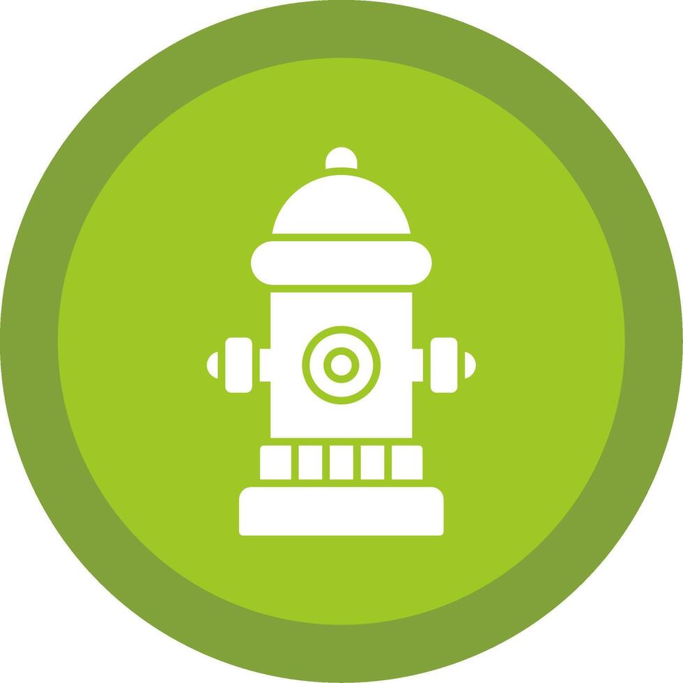 Fire Hydrant Glyph Multi Circle Icon vector