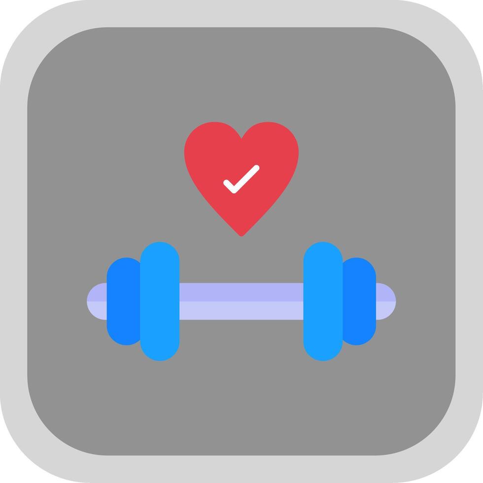 Gym Flat Round Corner Icon vector