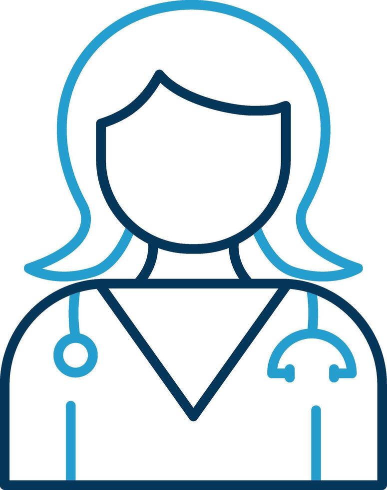 Doctor Line Blue Two Color Icon vector