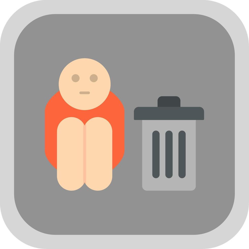 Scavenger Flat Round Corner Icon vector