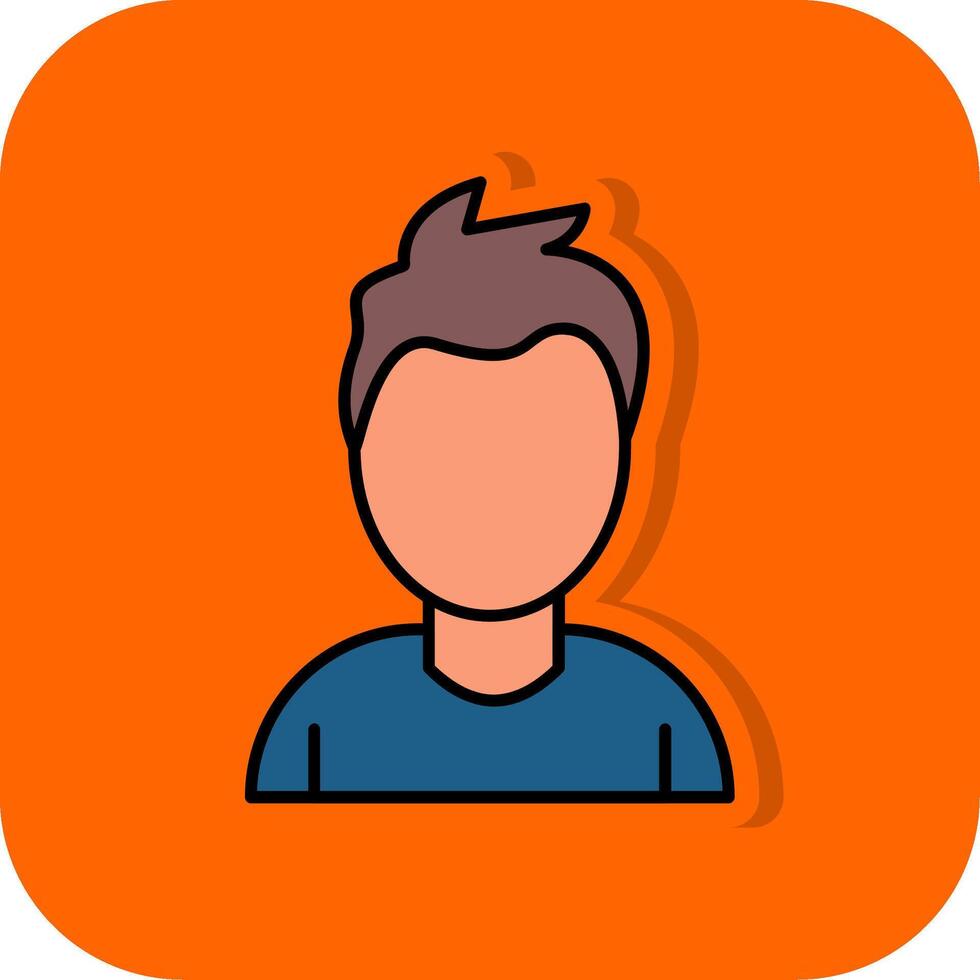 User Filled Orange background Icon vector