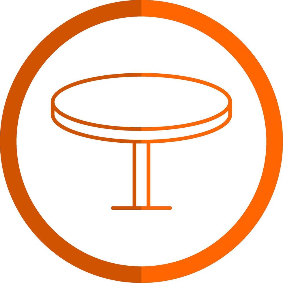 Round Table Line Orange Circle Icon vector