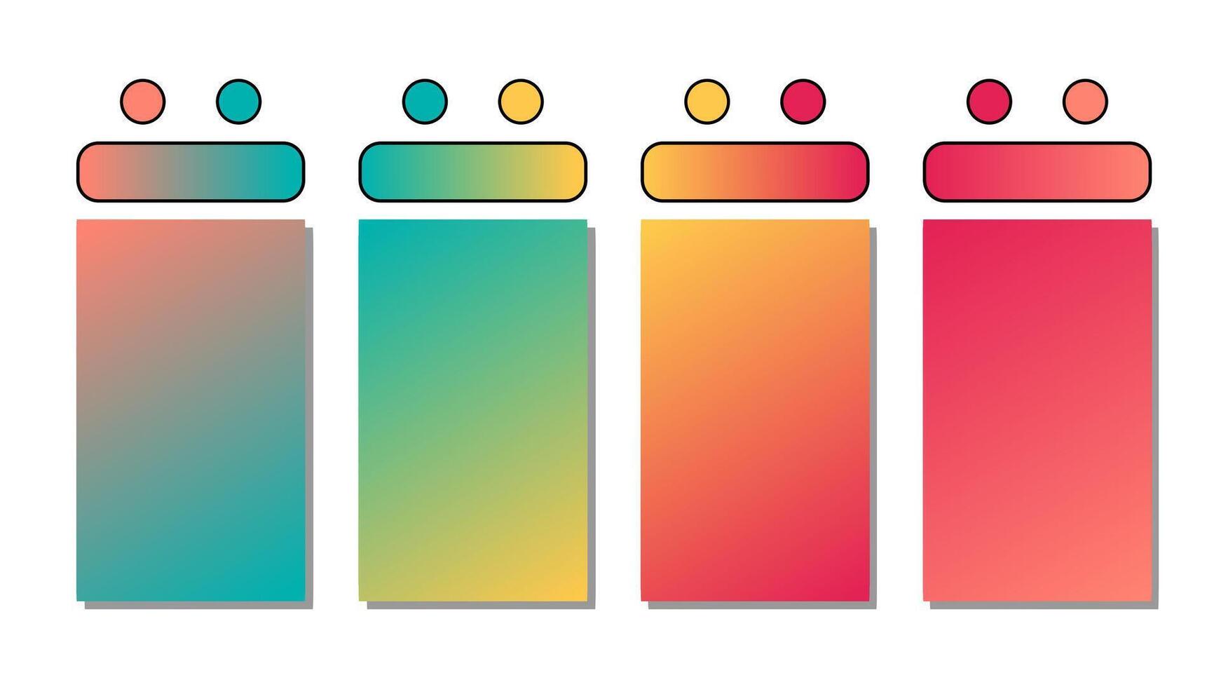 Set of gradient background. Cover set design with pink, blue, yellow, red color. Beautiful abstract gradient for covers, wallpapers, branding, business cards. illustration vector