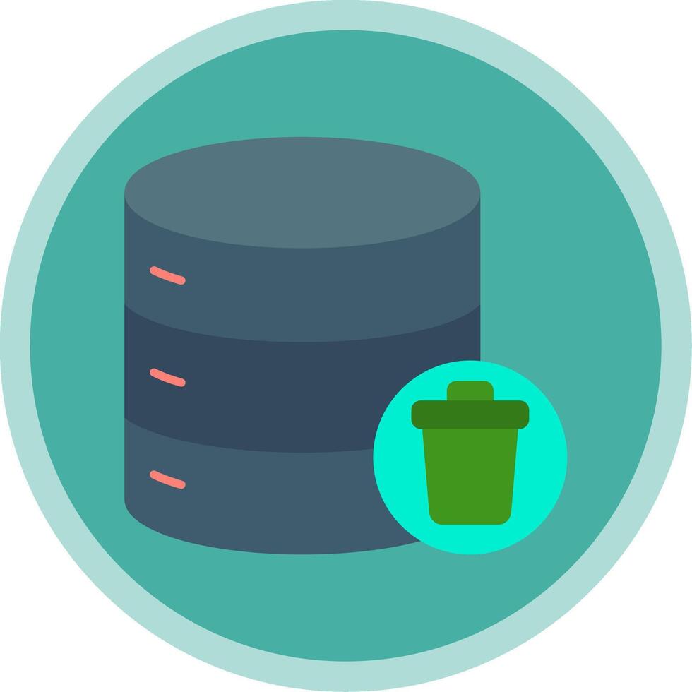 Delete Data Flat Multi Circle Icon vector