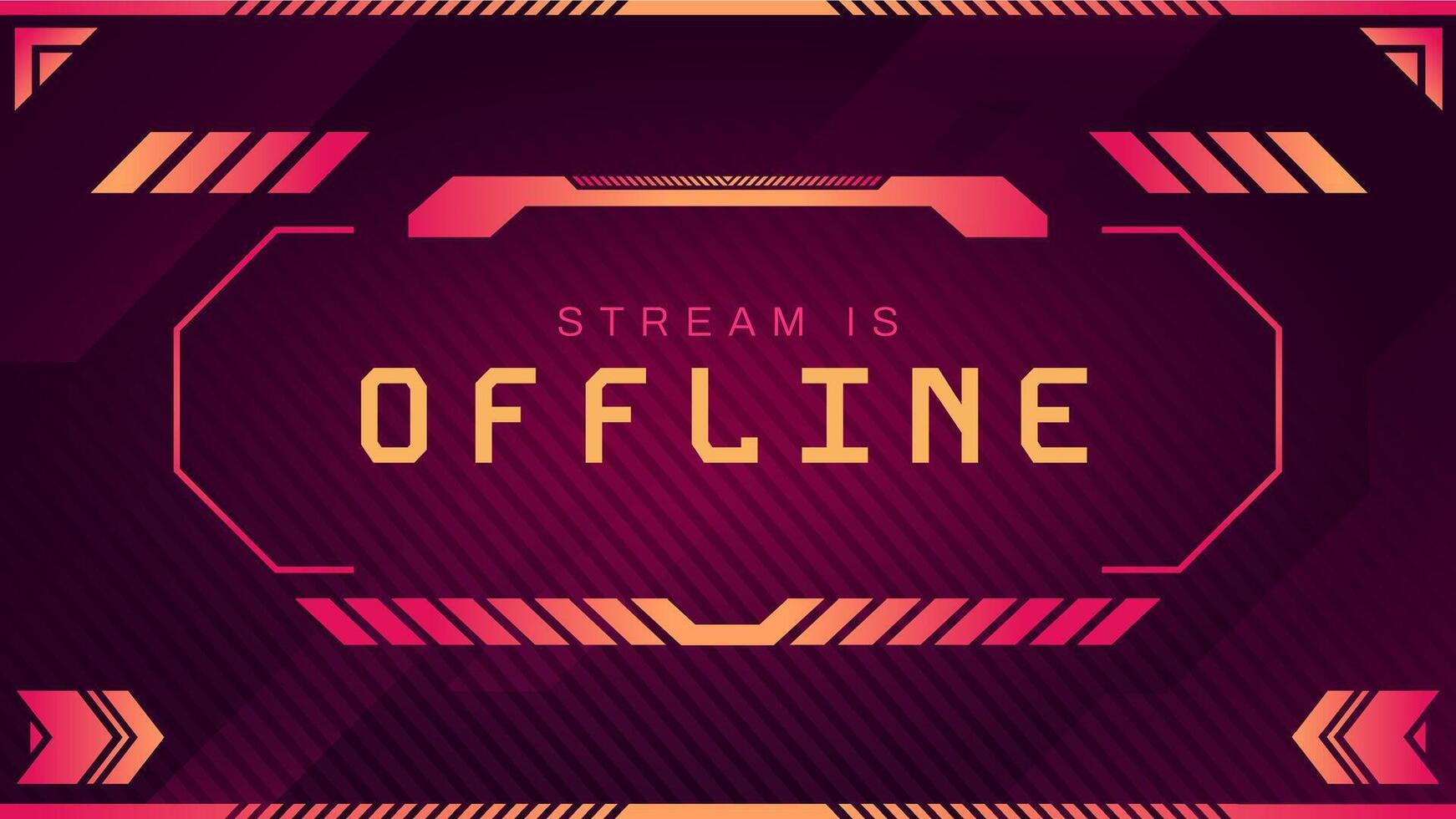 Stream is offline screen ui. Warning banner and message, live stream is offline, game is not available, social media offline interface. illustration vector