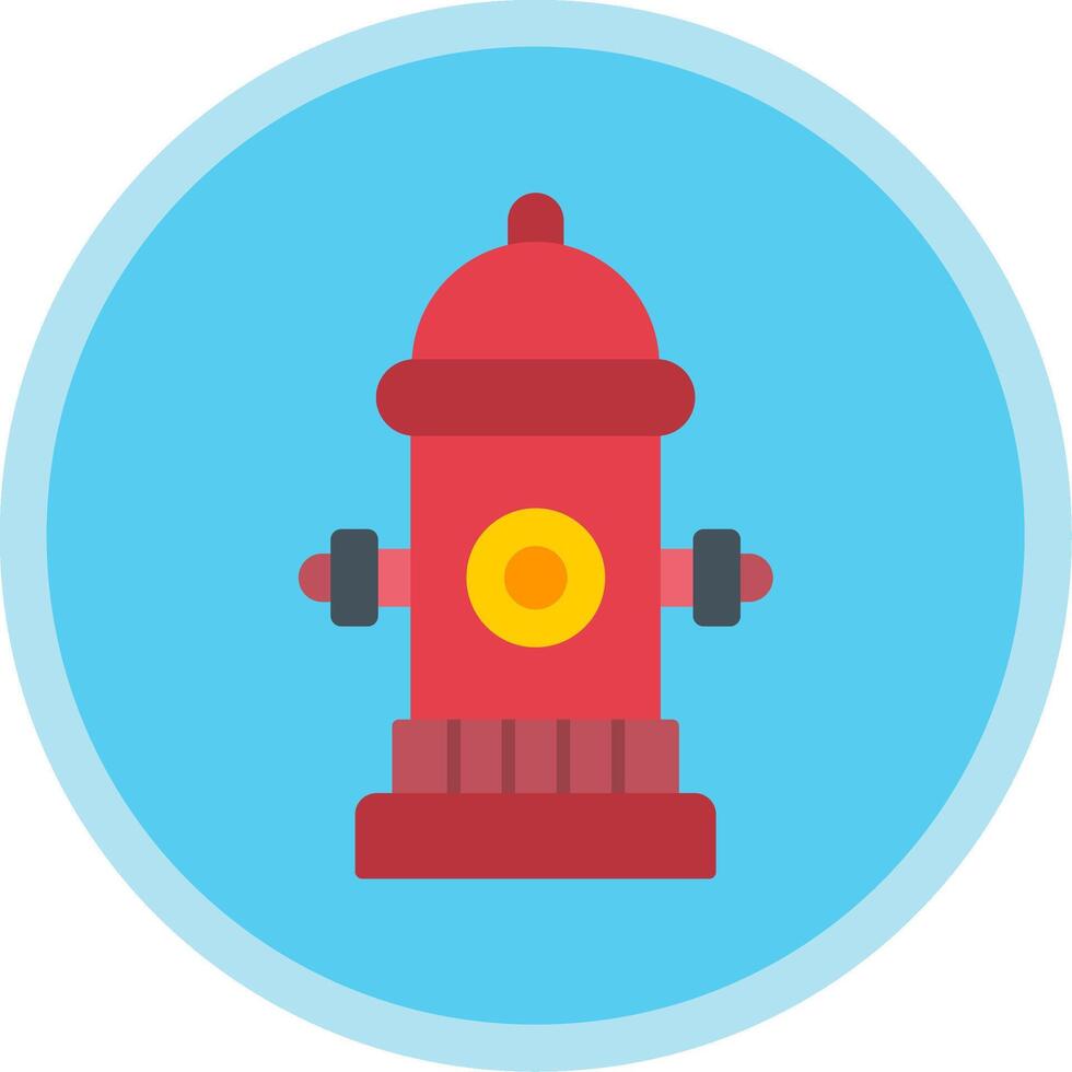 Fire Hydrant Flat Multi Circle Icon vector