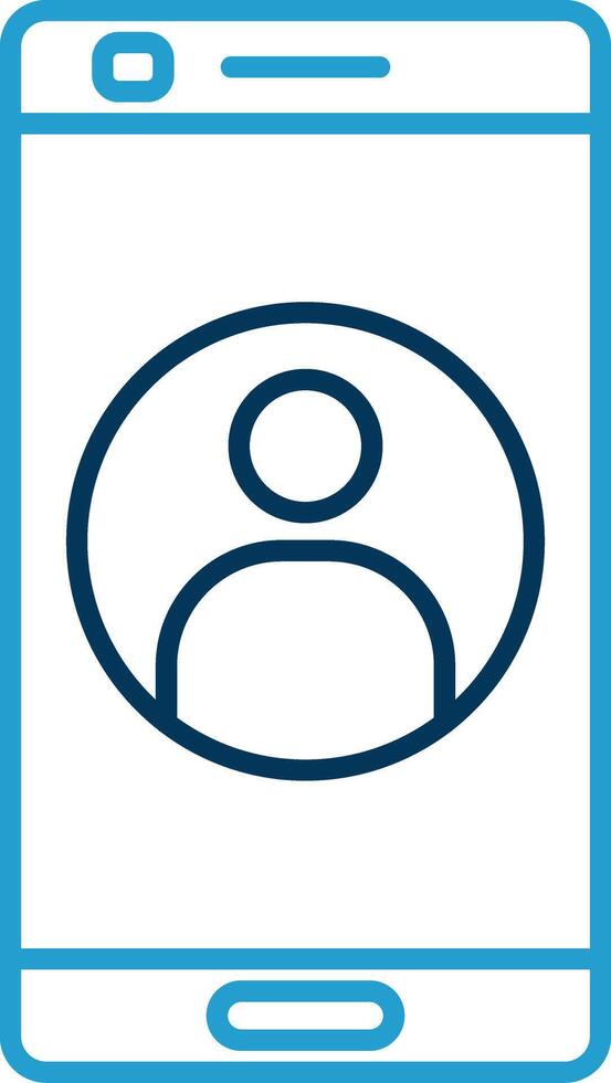 User Line Blue Two Color Icon vector