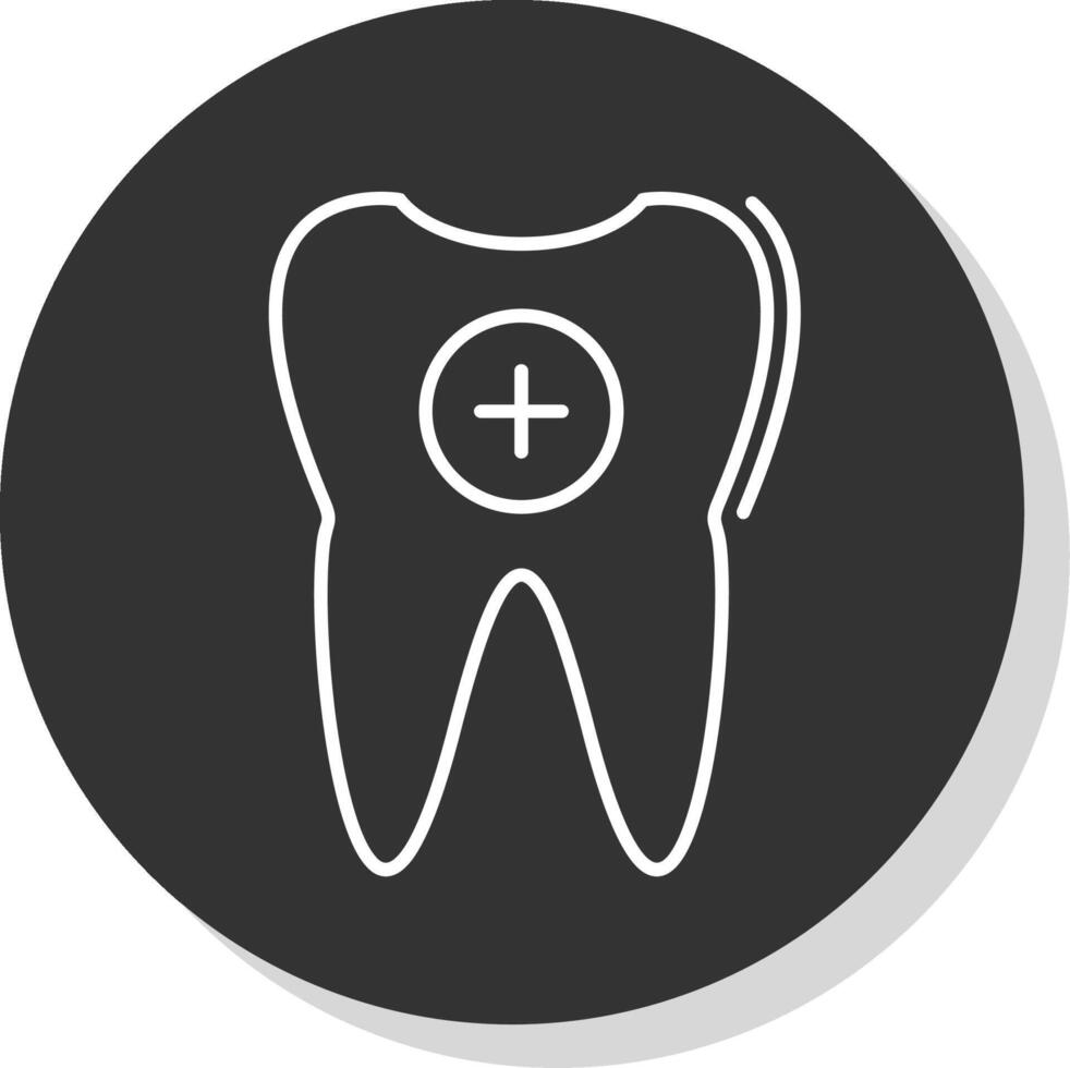 Tooth Line Grey Circle Icon vector