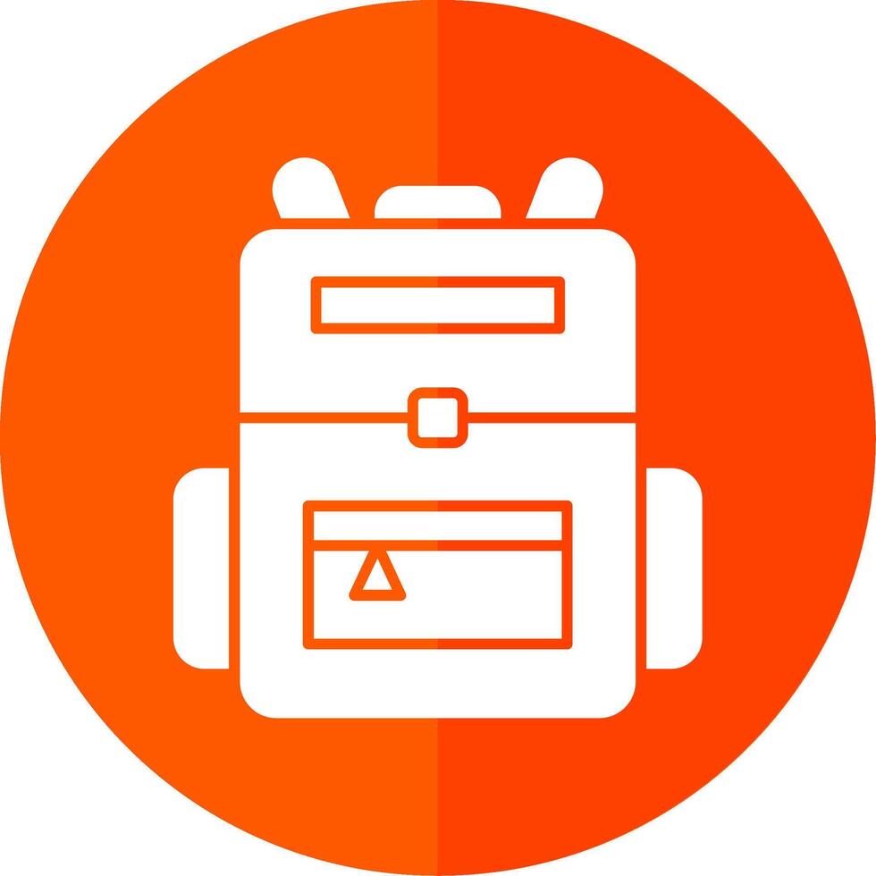 Backpack Glyph Red Circle Icon vector