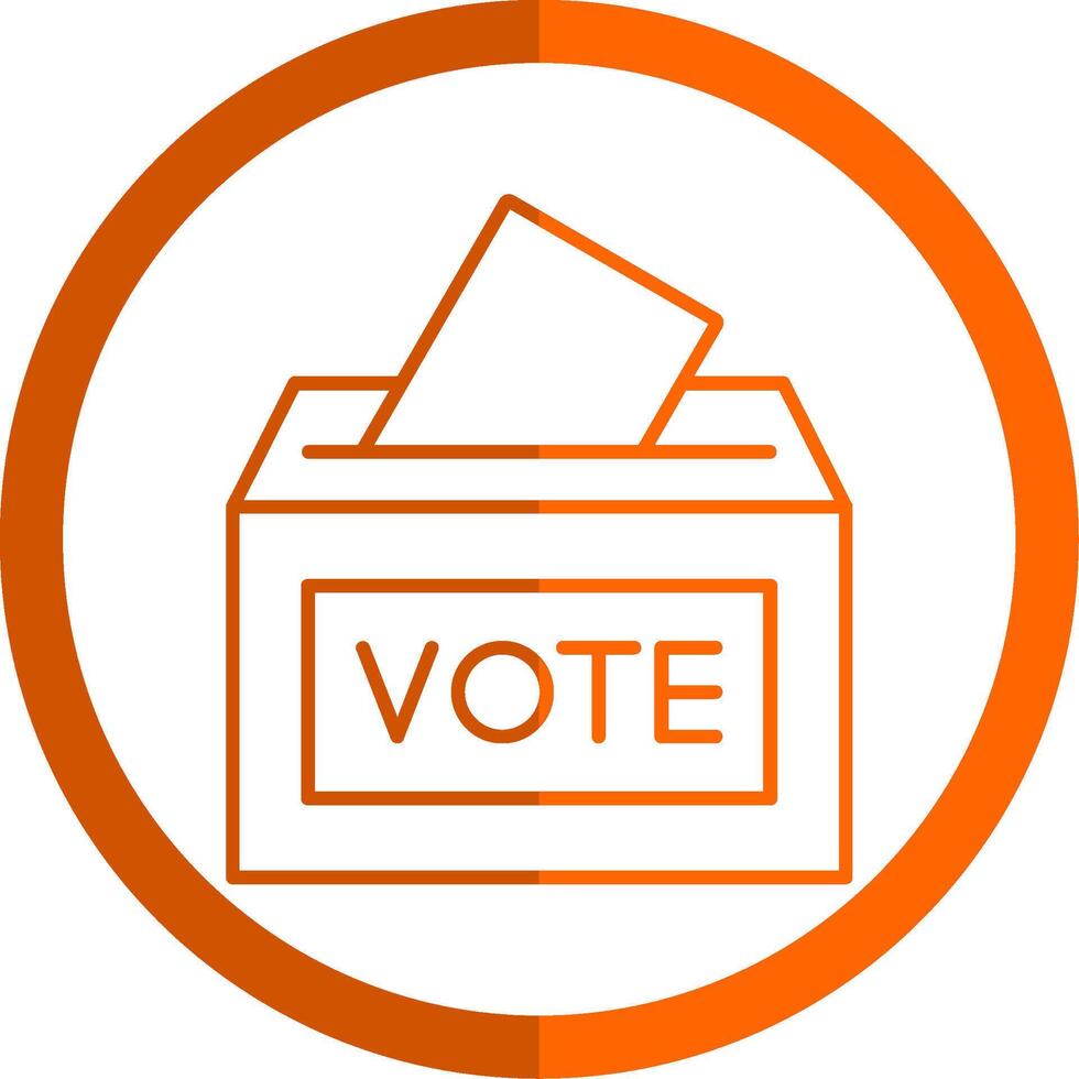 votación cabina línea naranja circulo icono vector