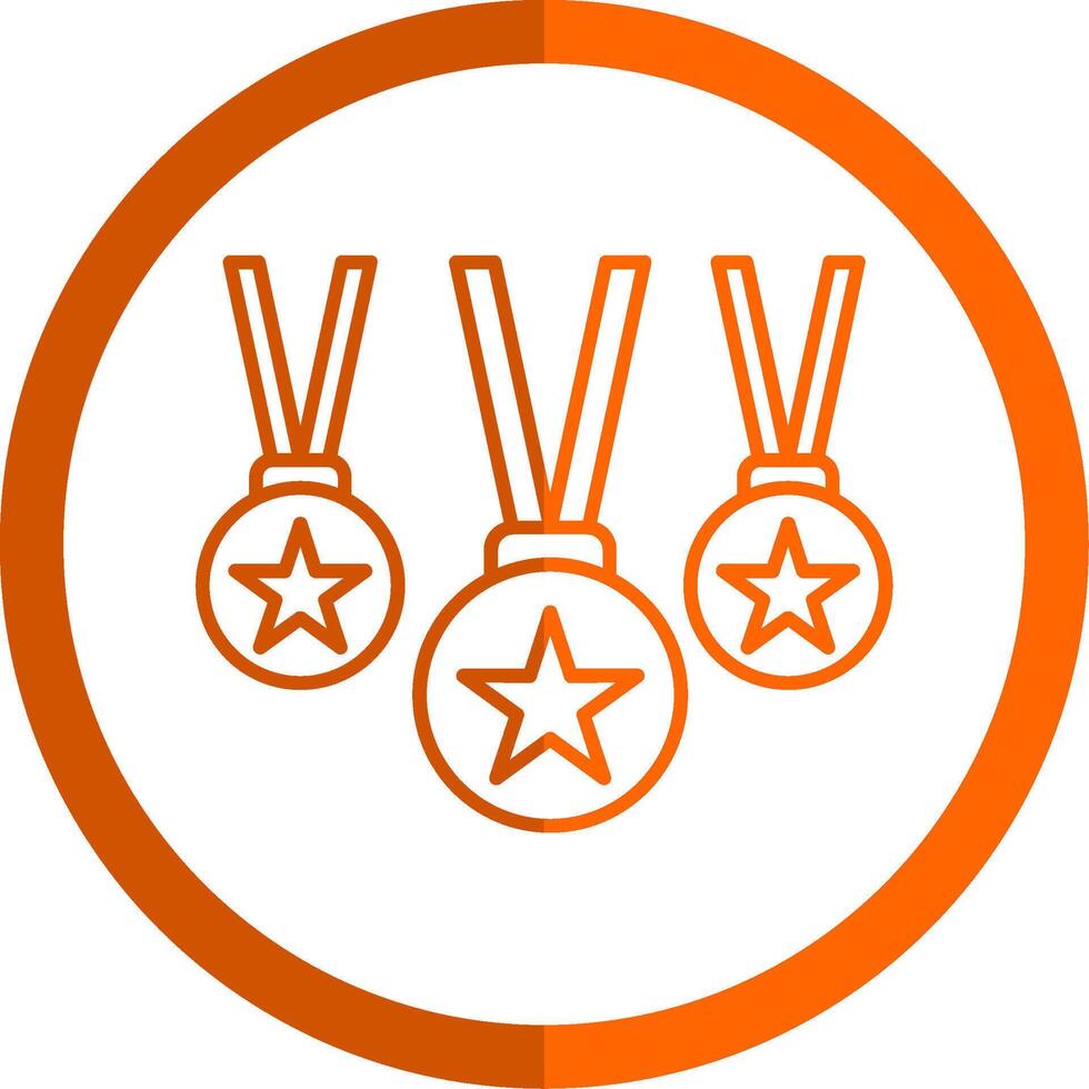 Ranking Line Orange Circle Icon vector