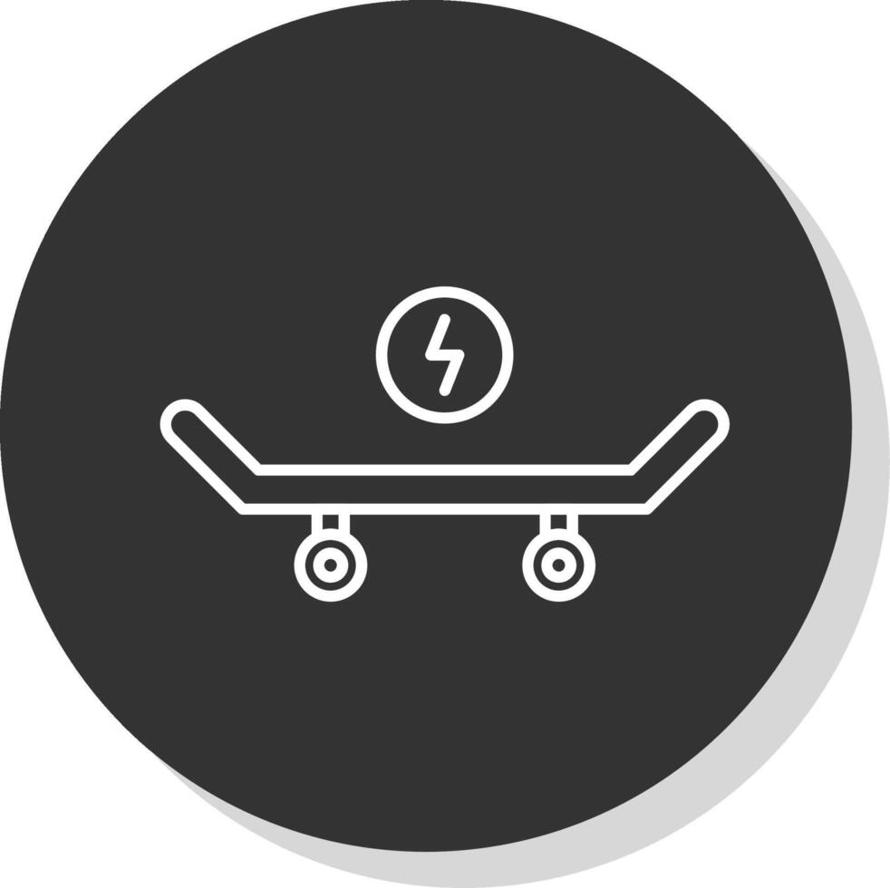 patineta línea gris circulo icono vector