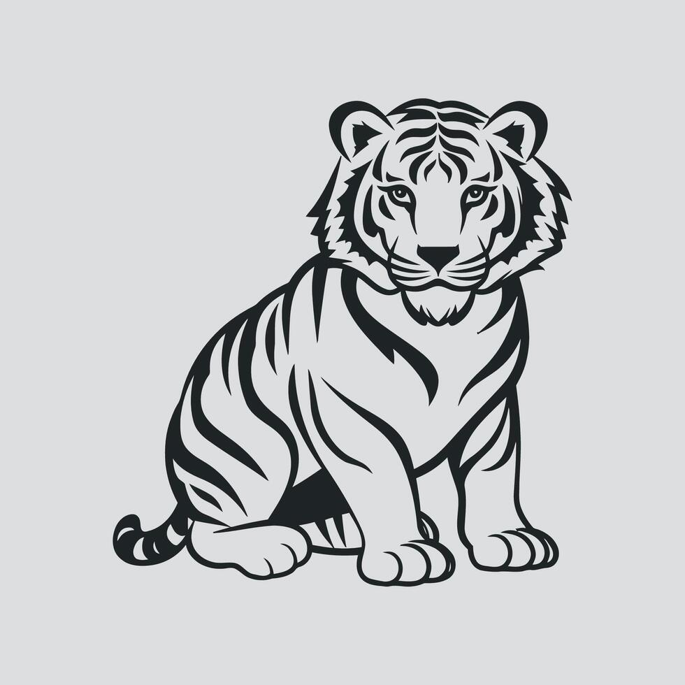 Tigre en blanco vector