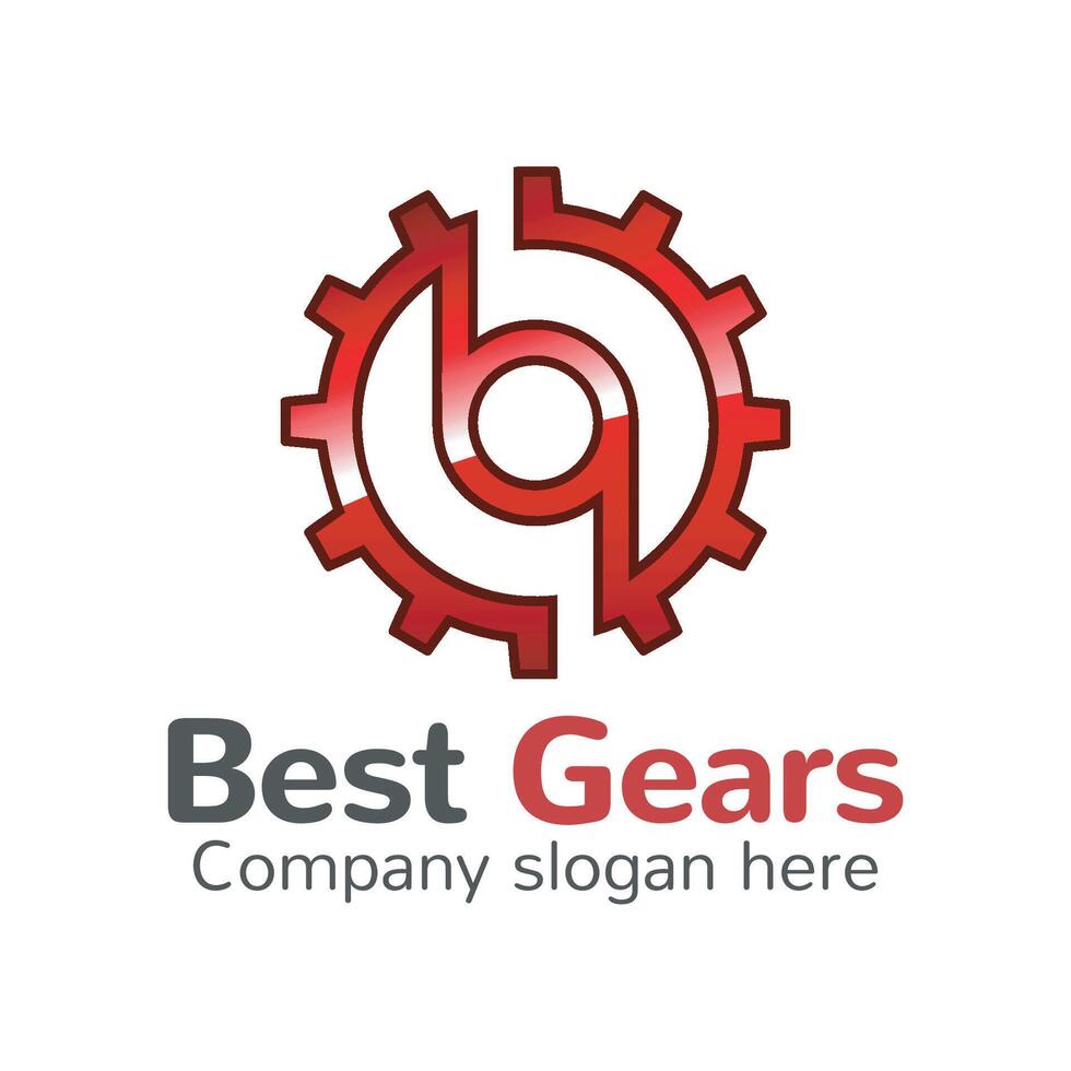 Initial Letter B gear engineering logo design vector