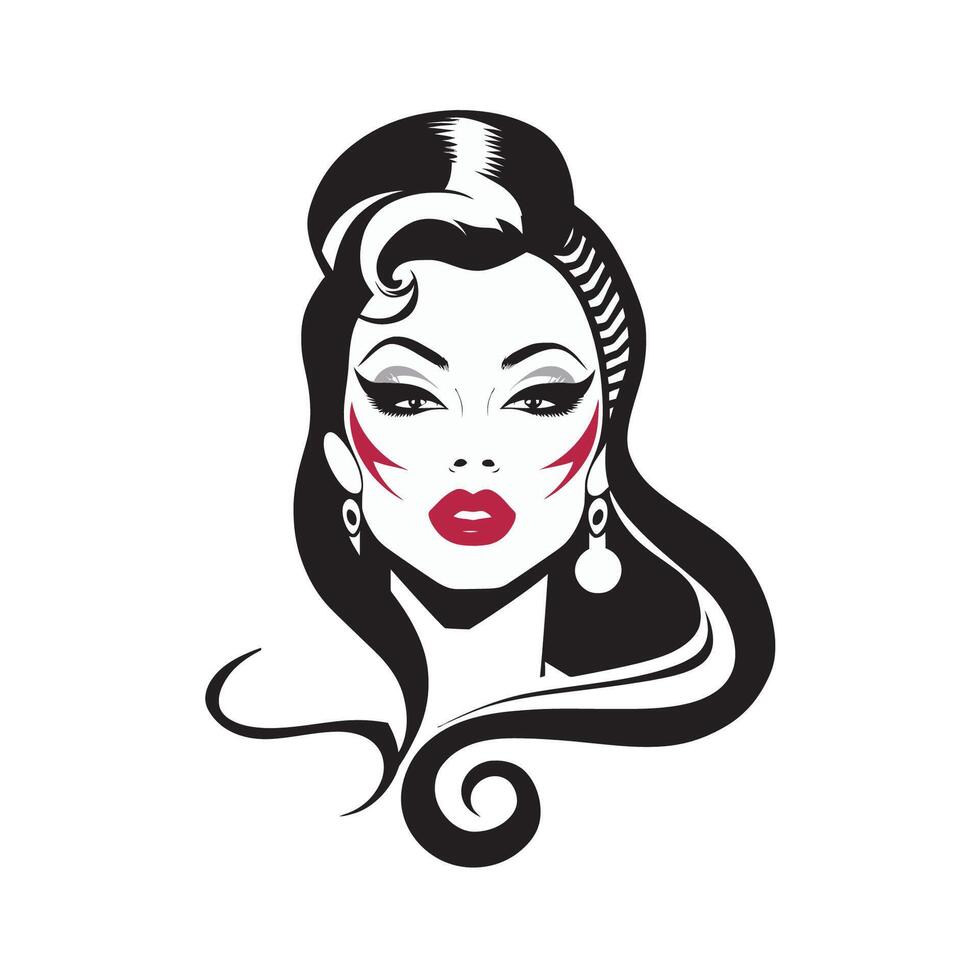 portrait of a woman vector